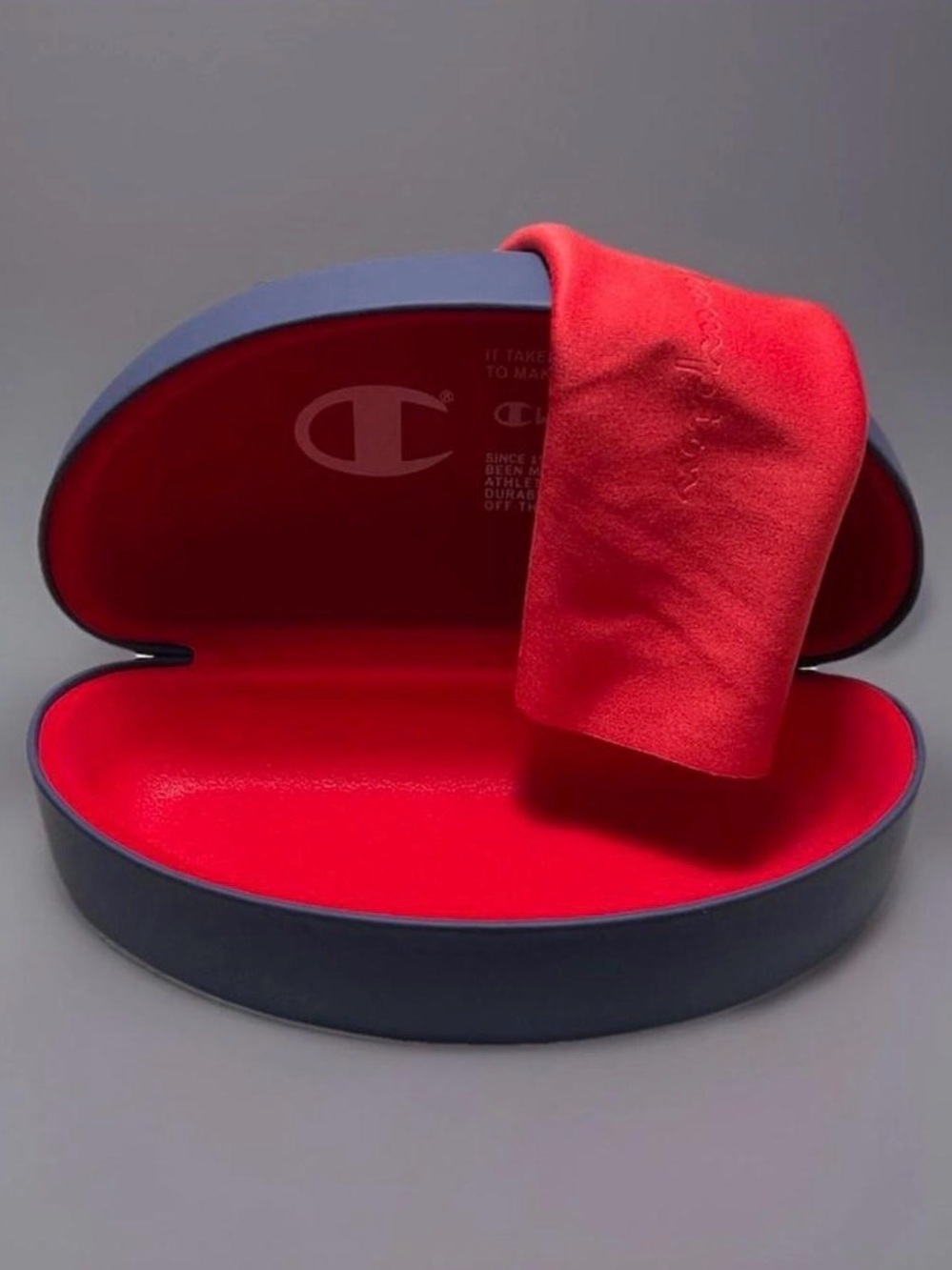 Champion Red Sunglasses Case with Microfiber Cloth